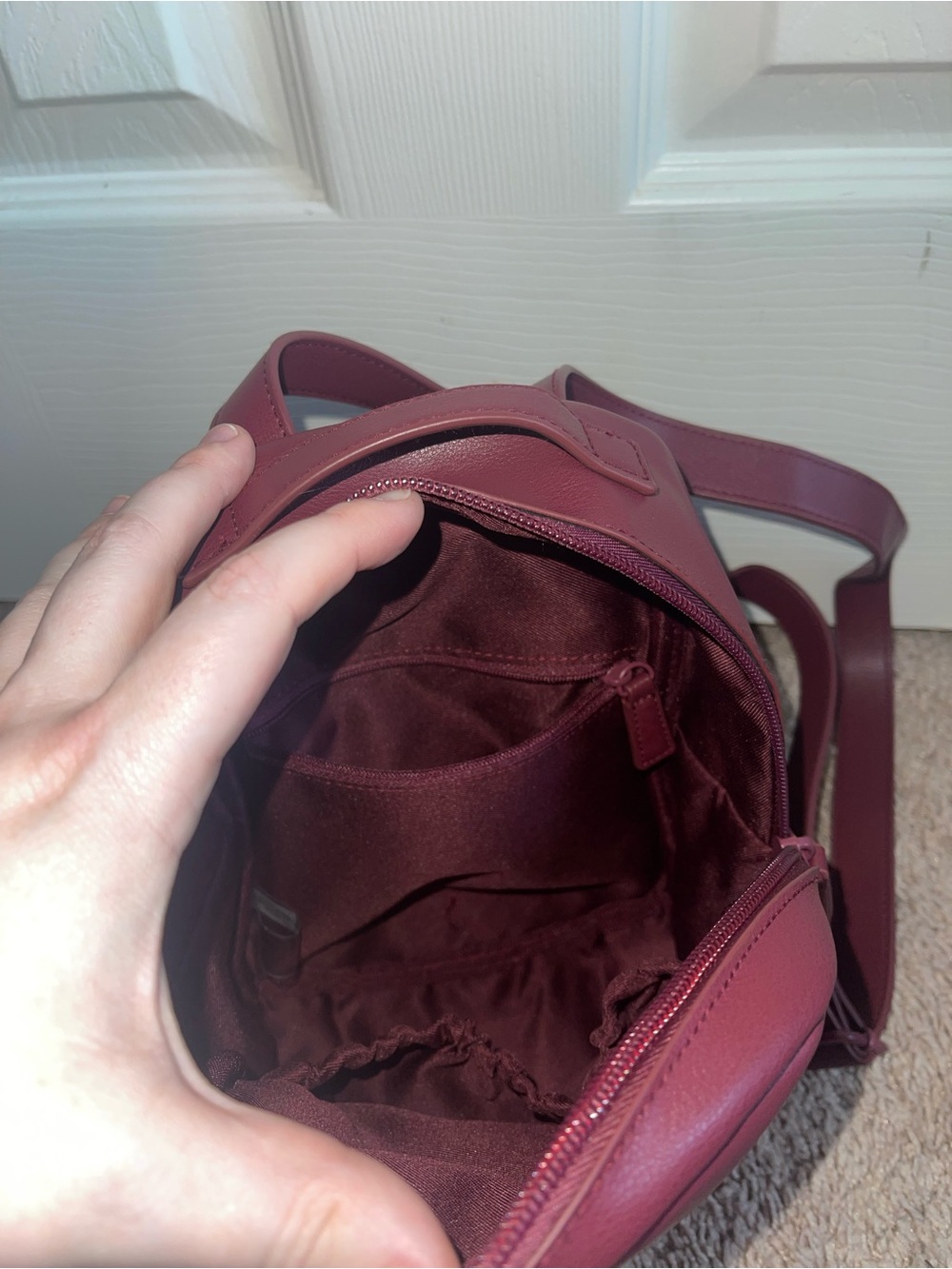 Beis Essential Mini Backpack in Burgundy - Picture 5 of 8